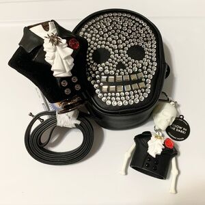 BBW NEW Halloween Bundle Skull Bling Bag Headless Plug-in Skeleton Pocketbac